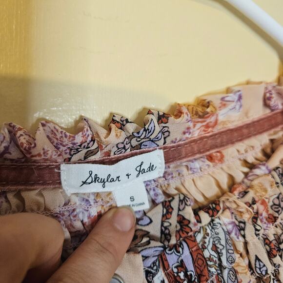 Skylar & Jade Size Small S Pink Boho Indie Flowy Oversized Top Blouse Tunic Top - Picture 5 of 8